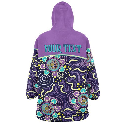 Australia Aboriginal Custom Snug Hoodie - Purple Painting With Aboriginal Inspired Dot Snug Hoodie Australia Aboriginal Custom Snug Hoodie - Purple Painting With Aboriginal Inspired Dot Snug Hoodie
