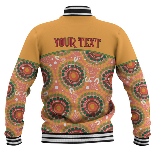 Australia Aboriginal Custom Baseball Jacket - Abstract Seamless Pattern With Aboriginal Inspired Baseball Jacket Australia Aboriginal Custom Baseball Jacket - Abstract Seamless Pattern With Aboriginal Inspired Baseball Jacket