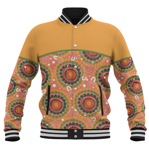 Australia Aboriginal Custom Baseball Jacket - Abstract Seamless Pattern With Aboriginal Inspired Baseball Jacket