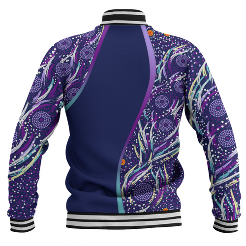 Australia Aboriginal Custom Baseball Jacket - Purple Dot Dreamtime Baseball Jacket Australia Aboriginal Custom Baseball Jacket - Purple Dot Dreamtime Baseball Jacket