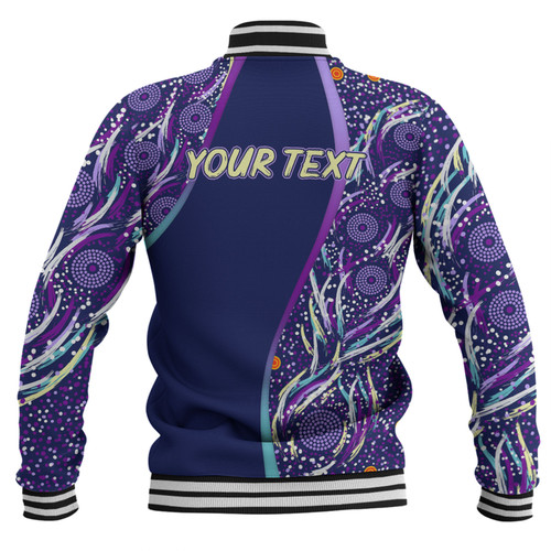 Australia Aboriginal Custom Baseball Jacket - Purple Dot Dreamtime Baseball Jacket Australia Aboriginal Custom Baseball Jacket - Purple Dot Dreamtime Baseball Jacket