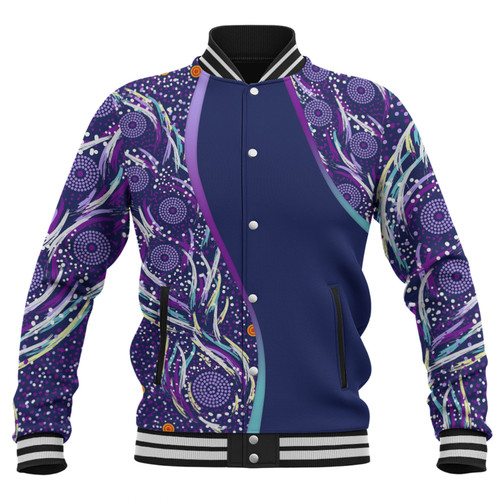 Australia Aboriginal Custom Baseball Jacket - Purple Dot Dreamtime Baseball Jacket