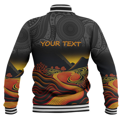 Australia Aboriginal Custom Baseball Jacket - Rainbow Serpent Dreamtime Land Art Inspired Baseball Jacket Australia Aboriginal Custom Baseball Jacket - Rainbow Serpent Dreamtime Land Art Inspired Baseball Jacket