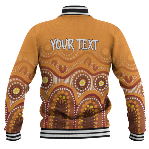 Australia Aboriginal Custom Baseball Jacket - Brown Aboriginal Dot Baseball Jacket Australia Aboriginal Custom Baseball Jacket - Brown Aboriginal Dot Baseball Jacket