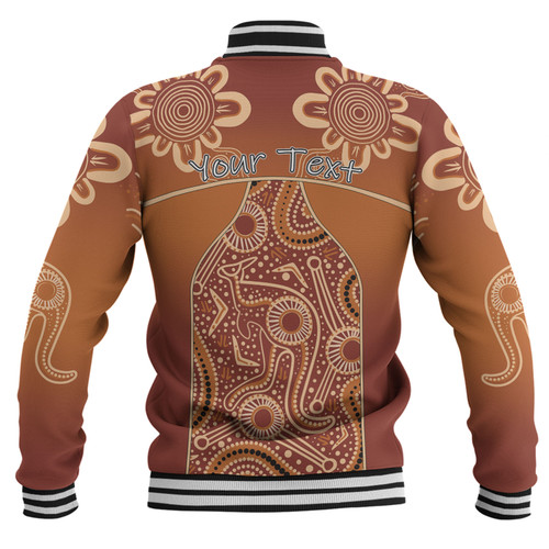 Australia Aboriginal Custom Baseball Jacket - Brown Kangaroo In Aboriginal Dot Art Baseball Jacket Australia Aboriginal Custom Baseball Jacket - Brown Kangaroo In Aboriginal Dot Art Baseball Jacket