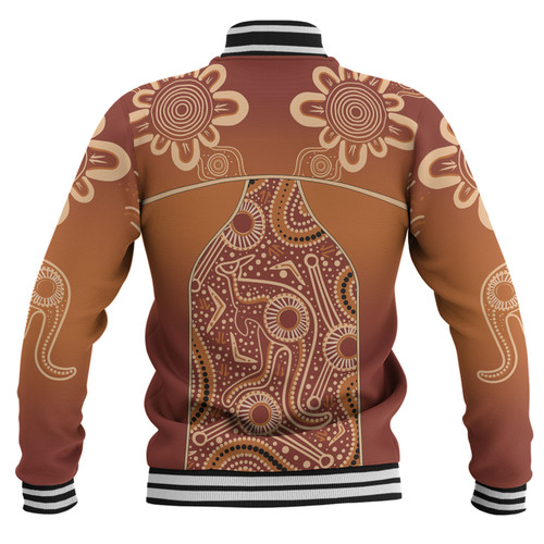 Australia Aboriginal Custom Baseball Jacket - Brown Kangaroo In Aboriginal Dot Art Baseball Jacket Australia Aboriginal Custom Baseball Jacket - Brown Kangaroo In Aboriginal Dot Art Baseball Jacket