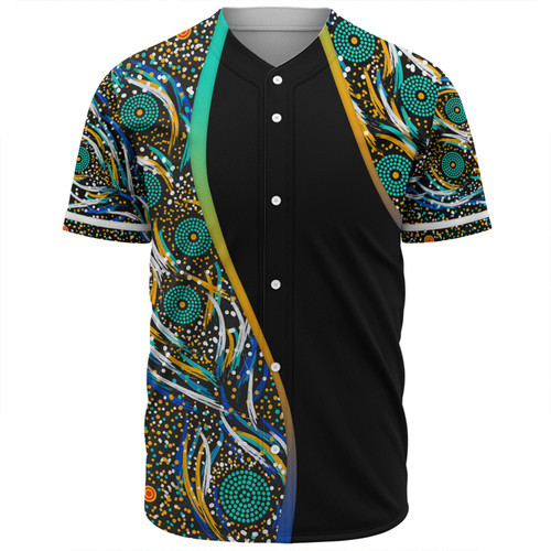 Australia Aboriginal Custom Baseball Shirt - Color Dot Dreamtime Baseball Shirt