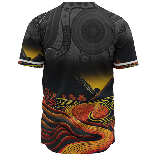 Australia Aboriginal Custom Baseball Shirt - Rainbow Serpent Dreamtime Land Art Inspired Baseball Shirt Australia Aboriginal Custom Baseball Shirt - Rainbow Serpent Dreamtime Land Art Inspired Baseball Shirt
