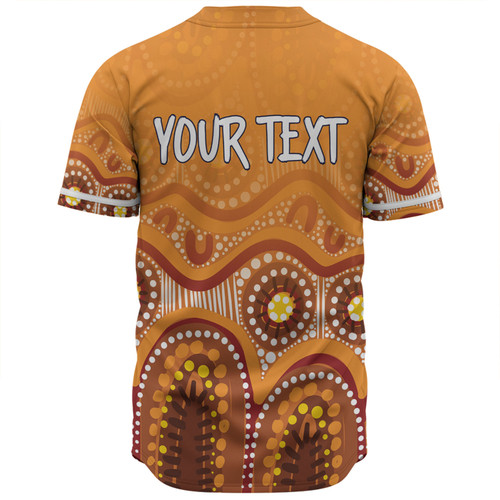 Australia Aboriginal Custom Baseball Shirt - Brown Aboriginal Dot Baseball Shirt
