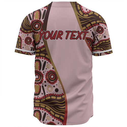 Australia Aboriginal Custom Baseball Shirt - Aboriginal Inspired With Pink Background Baseball Shirt Australia Aboriginal Custom Baseball Shirt - Aboriginal Inspired With Pink Background Baseball Shirt