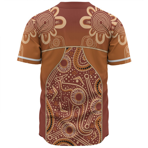 Australia Aboriginal Custom Baseball Shirt - Brown Kangaroo In Aboriginal Dot Art Baseball Shirt Australia Aboriginal Custom Baseball Shirt - Brown Kangaroo In Aboriginal Dot Art Baseball Shirt