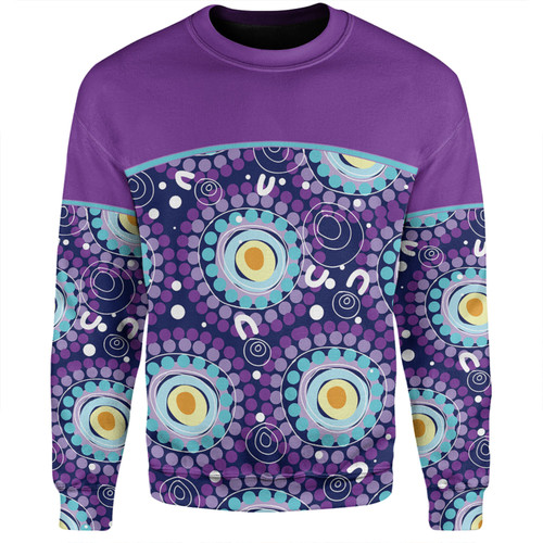 Australia Aboriginal Custom Sweatshirt - Purple Abstract Seamless Pattern With Aboriginal Inspired Sweatshirt