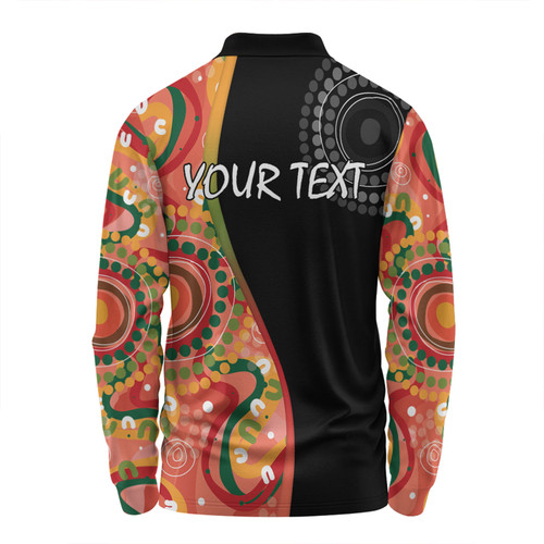 Australia Aboriginal Custom Long Sleeve Polo Shirt - Aboriginal Art Style Abstract Long Sleeve Polo Shirt Australia Aboriginal Custom Long Sleeve Polo Shirt - Aboriginal Art Style Abstract Long Sleeve Polo Shirt