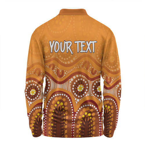 Australia Aboriginal Custom Long Sleeve Polo Shirt - Brown Aboriginal Dot Long Sleeve Polo Shirt Australia Aboriginal Custom Long Sleeve Polo Shirt - Brown Aboriginal Dot Long Sleeve Polo Shirt