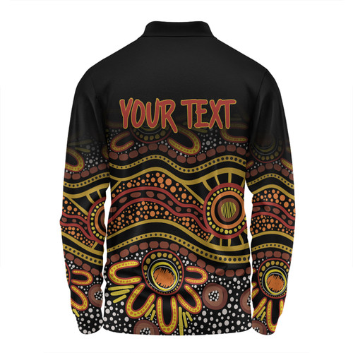 Australia Aboriginal Custom Long Sleeve Polo Shirt - Dot In Aboriginal Style Long Sleeve Polo Shirt Australia Aboriginal Custom Long Sleeve Polo Shirt - Dot In Aboriginal Style Long Sleeve Polo Shirt