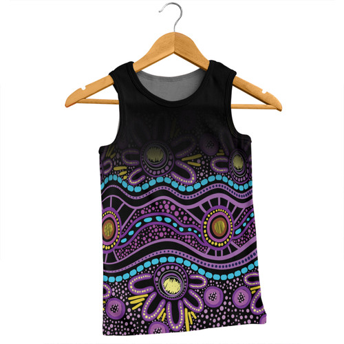 Australia Aboriginal Custom Men Singlet - Purple Dot In Aboriginal Style Men Singlet