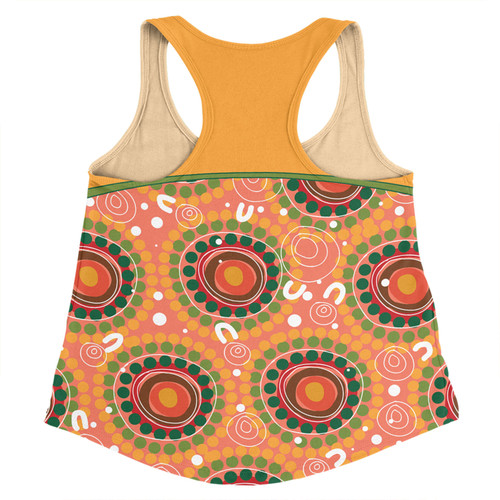 Australia Aboriginal Custom Women Racerback Singlet - Abstract Seamless Pattern With Aboriginal Inspired Women Racerback Singlet