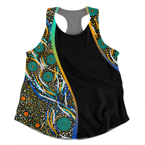 Australia Aboriginal Custom Women Racerback Singlet - Color Dot Dreamtime Women Racerback Singlet