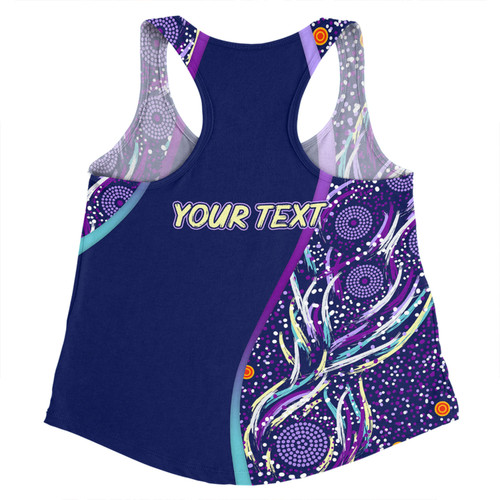 Australia Aboriginal Custom Women Racerback Singlet - Purple Dot Dreamtime Women Racerback Singlet