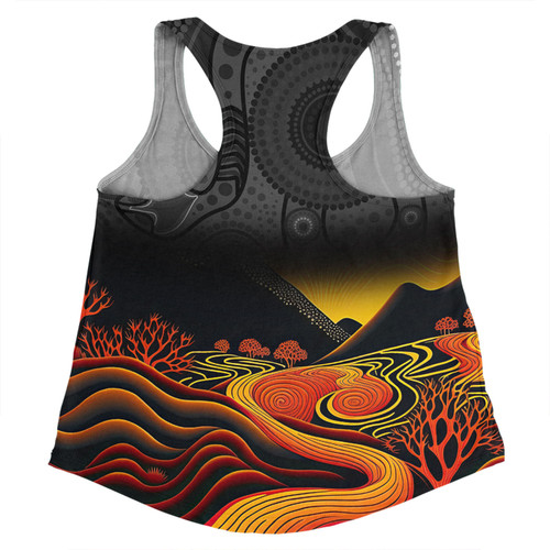 Australia Aboriginal Custom Women Racerback Singlet - Rainbow Serpent Dreamtime Land Art Inspired Women Racerback Singlet Australia Aboriginal Custom Women Racerback Singlet - Rainbow Serpent Dreamtime Land Art Inspired Women Racerback Singlet