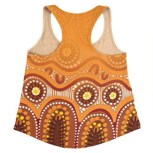 Australia Aboriginal Custom Women Racerback Singlet - Brown Aboriginal Dot Women Racerback Singlet Australia Aboriginal Custom Women Racerback Singlet - Brown Aboriginal Dot Women Racerback Singlet