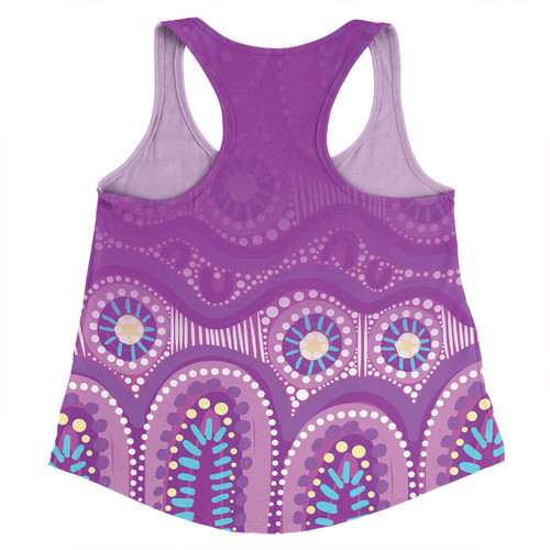 Australia Aboriginal Custom Women Racerback Singlet - Purple Aboriginal Dot Women Racerback Singlet Australia Aboriginal Custom Women Racerback Singlet - Purple Aboriginal Dot Women Racerback Singlet