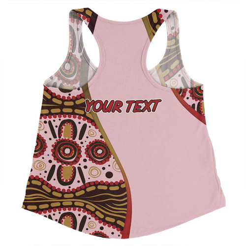 Australia Aboriginal Custom Women Racerback Singlet - Aboriginal Inspired With Pink Background Women Racerback Singlet Australia Aboriginal Custom Women Racerback Singlet - Aboriginal Inspired With Pink Background Women Racerback Singlet