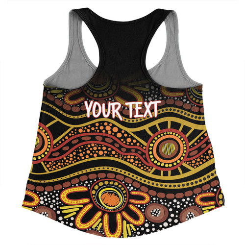 Australia Aboriginal Custom Women Racerback Singlet - Dot In Aboriginal Style Women Racerback Singlet Australia Aboriginal Custom Women Racerback Singlet - Dot In Aboriginal Style Women Racerback Singlet