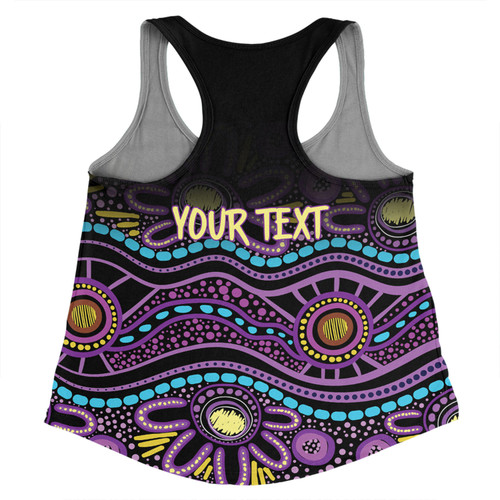 Australia Aboriginal Custom Women Racerback Singlet - Purple Dot In Aboriginal Style Women Racerback Singlet Australia Aboriginal Custom Women Racerback Singlet - Purple Dot In Aboriginal Style Women Racerback Singlet