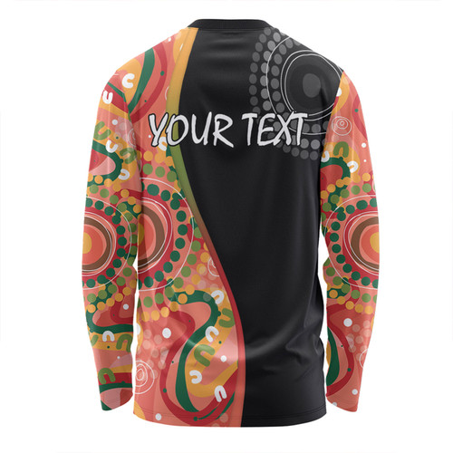 Australia Aboriginal Custom Long Sleeve T-shirt - Aboriginal Art Style Abstract Long Sleeve T-shirt