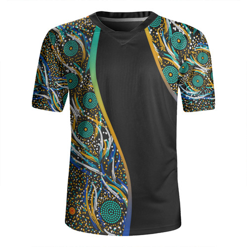 Australia Aboriginal Custom Rugby Jersey - Color Dot Dreamtime Rugby Jersey