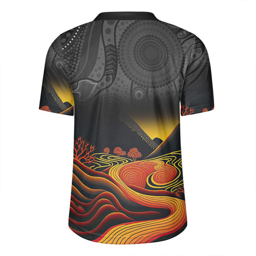 Australia Aboriginal Custom Rugby Jersey - Rainbow Serpent Dreamtime Land Art Inspired Rugby Jersey Australia Aboriginal Custom Rugby Jersey - Rainbow Serpent Dreamtime Land Art Inspired Rugby Jersey