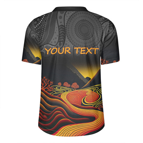Australia Aboriginal Custom Rugby Jersey - Rainbow Serpent Dreamtime Land Art Inspired Rugby Jersey Australia Aboriginal Custom Rugby Jersey - Rainbow Serpent Dreamtime Land Art Inspired Rugby Jersey
