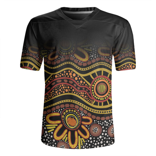 Australia Aboriginal Custom Rugby Jersey - Dot In Aboriginal Style Rugby Jersey