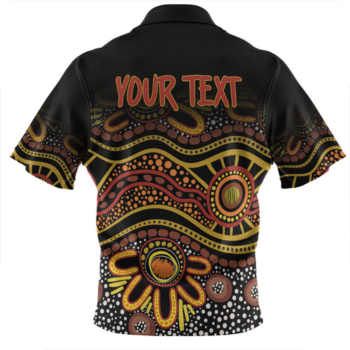 Australia Aboriginal Custom Zip Polo Shirt - Dot In Aboriginal Style Zip Polo Shirt Australia Aboriginal Custom Zip Polo Shirt - Dot In Aboriginal Style Zip Polo Shirt