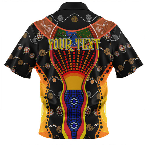 Australia Aboriginal Custom Zip Polo Shirt - Indigenous Dot With Boomerang Inspired Zip Polo Shirt Australia Aboriginal Custom Zip Polo Shirt - Indigenous Dot With Boomerang Inspired Zip Polo Shirt