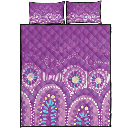 Australia Aboriginal Quilt Bed Set - Purple Aboriginal Dot Quilt Bed Set Australia Aboriginal Quilt Bed Set - Purple Aboriginal Dot Quilt Bed Set