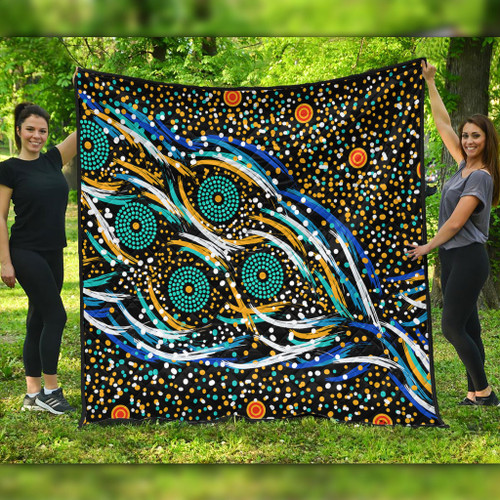 Australia Aboriginal Quilt - Color Dot Dreamtime Quilt Australia Aboriginal Quilt - Color Dot Dreamtime Quilt