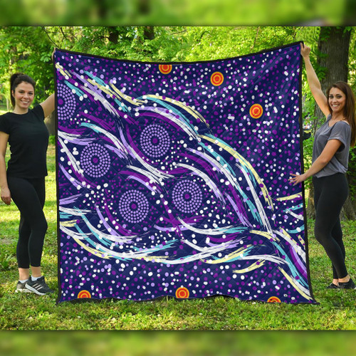 Australia Aboriginal Quilt - Purple Dot Dreamtime Quilt Australia Aboriginal Quilt - Purple Dot Dreamtime Quilt