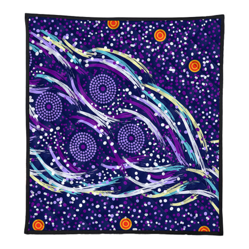 Australia Aboriginal Quilt - Purple Dot Dreamtime Quilt Australia Aboriginal Quilt - Purple Dot Dreamtime Quilt