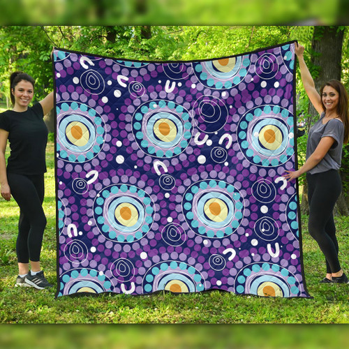 Australia Aboriginal Quilt - Purple Abstract Seamless Pattern With Aboriginal Inspired Quilt Australia Aboriginal Quilt - Purple Abstract Seamless Pattern With Aboriginal Inspired Quilt