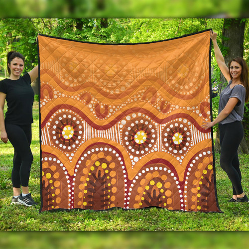 Australia Aboriginal Quilt - Brown Aboriginal Dot Quilt Australia Aboriginal Quilt - Brown Aboriginal Dot Quilt