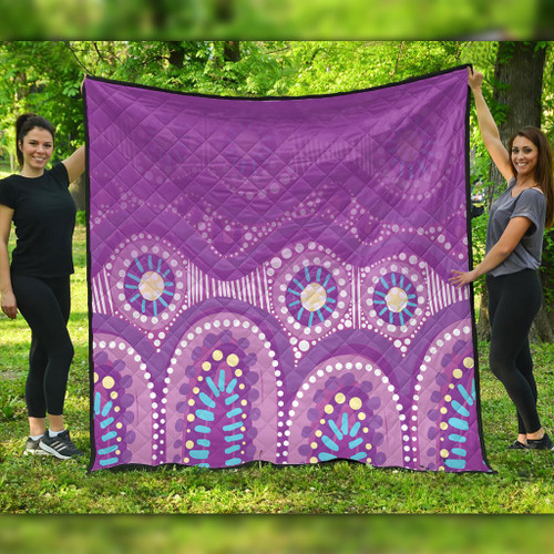 Australia Aboriginal Quilt - Purple Aboriginal Dot Quilt Australia Aboriginal Quilt - Purple Aboriginal Dot Quilt