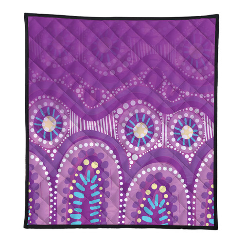 Australia Aboriginal Quilt - Purple Aboriginal Dot Quilt Australia Aboriginal Quilt - Purple Aboriginal Dot Quilt
