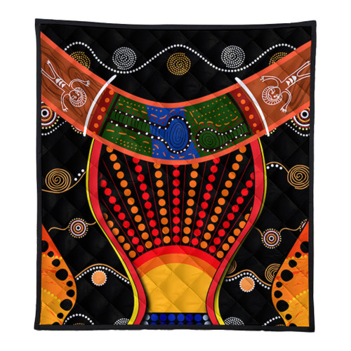 Australia Aboriginal Quilt - Indigenous Dot With Boomerang Inspired Quilt Australia Aboriginal Quilt - Indigenous Dot With Boomerang Inspired Quilt