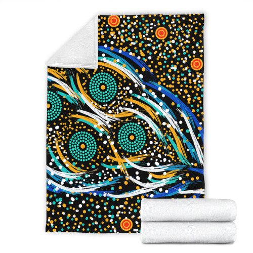 Australia Aboriginal Blanket - Color Dot Dreamtime Blanket Australia Aboriginal Blanket - Color Dot Dreamtime Blanket