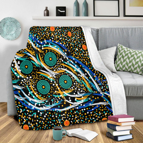 Australia Aboriginal Blanket - Color Dot Dreamtime Blanket Australia Aboriginal Blanket - Color Dot Dreamtime Blanket