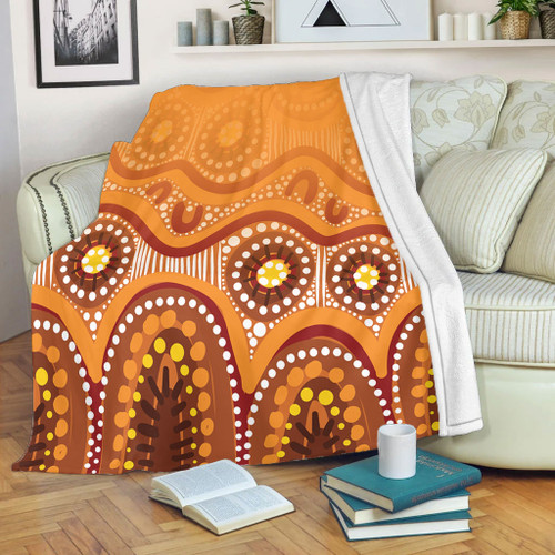 Australia Aboriginal Blanket - Brown Aboriginal Dot Blanket