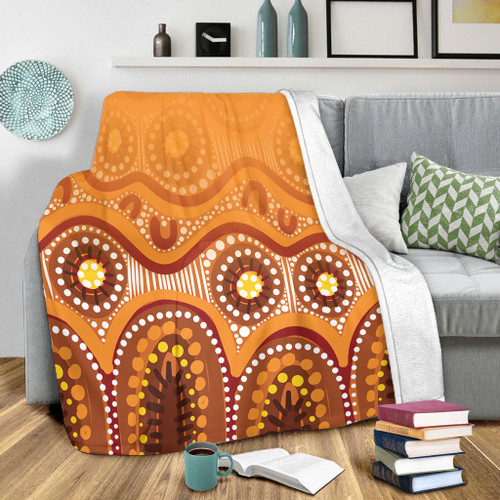 Australia Aboriginal Blanket - Brown Aboriginal Dot Blanket