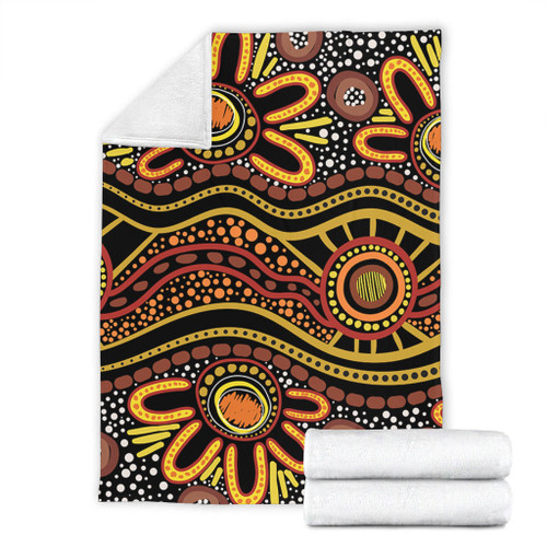 Australia Aboriginal Blanket - Dot In Aboriginal Style Blanket Australia Aboriginal Blanket - Dot In Aboriginal Style Blanket